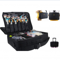 Large Capacity Makeup Case 3 Layers Cosmetic Organizer Brush Bag Makeup Train Case Makeup Artist Box for Hair Curler Hair Straig