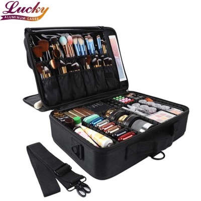 3 Layers Large Capacity Travel Professional Makeup Train Case Cosmetic Brush Organizer Portable Artist Storage bag